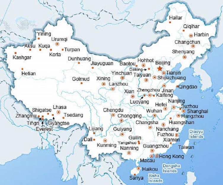 map of cities in china