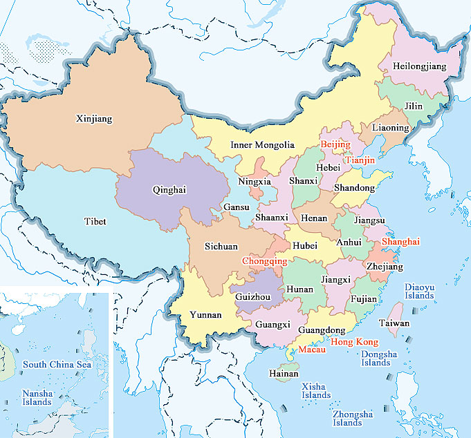 map of chinese provinces